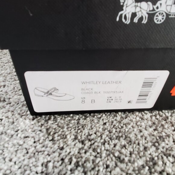 COACH Whitley Leather Mary Jane Flats Size 8M Black - Picture 2 of 4